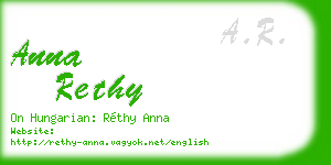anna rethy business card