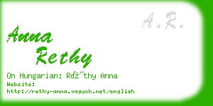 anna rethy business card